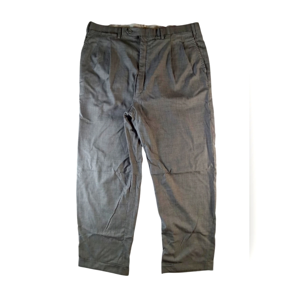 Kiton Napoli Wool Dresspants Pleated cuffed Grey Mens Size 39×43